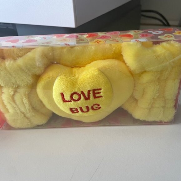 SWEETHEARTS THE ORIGINAL PLUSHIE YELLOW SPA HEADBAND ONE SIZE Valentine New - Picture 1 of 2